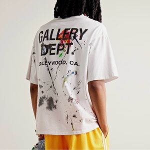 Gallery Dept Art Paint Splatter Oversized Shirt White- size Large